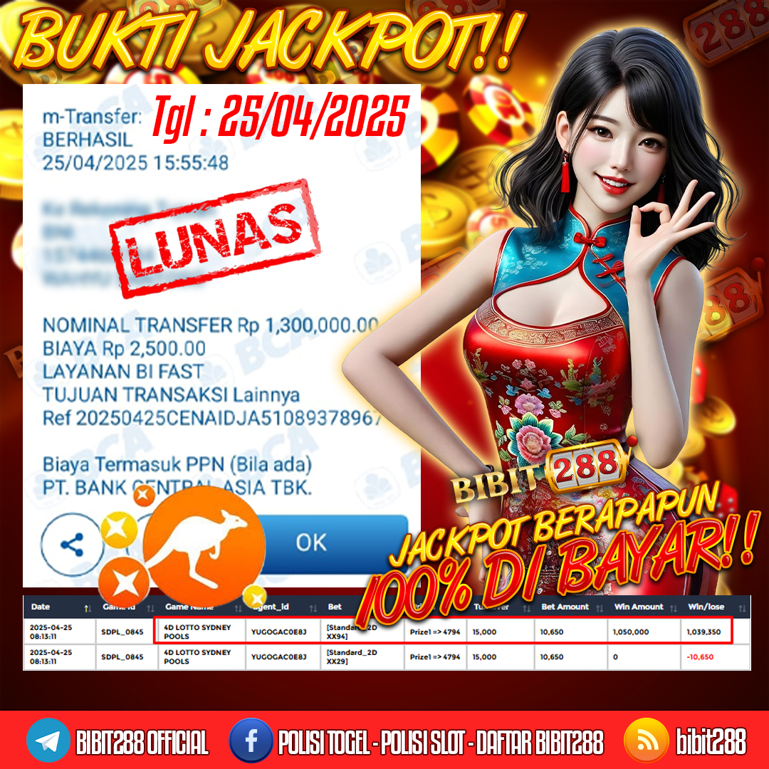 BUKTI JACKPOT LUNAS TOGEL 4D LOTTO SYDNEY POOLS ID :ng*****89