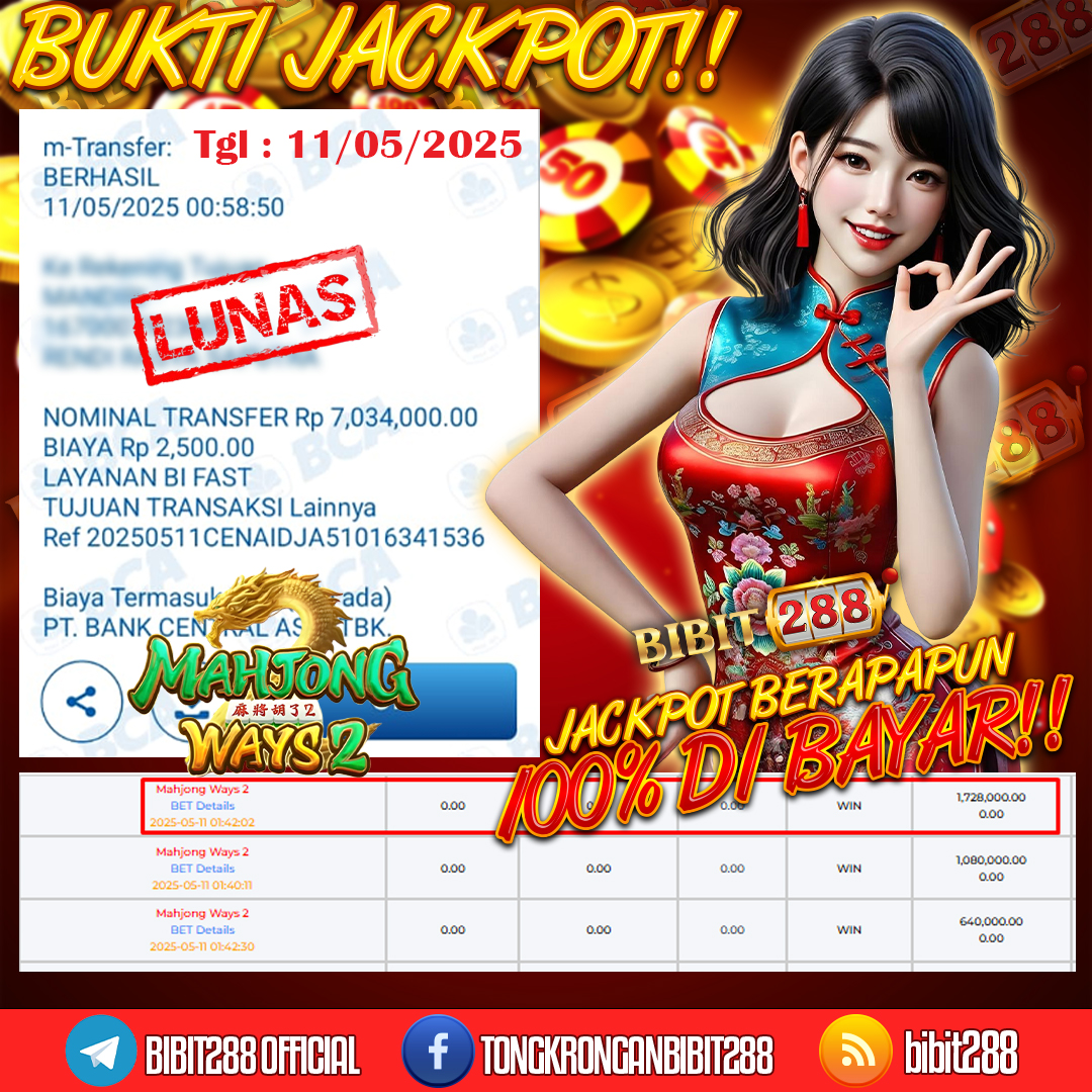 BUKTI JACKPOT SLOT MAHJONG WAYS 2 ID : ro*******a2