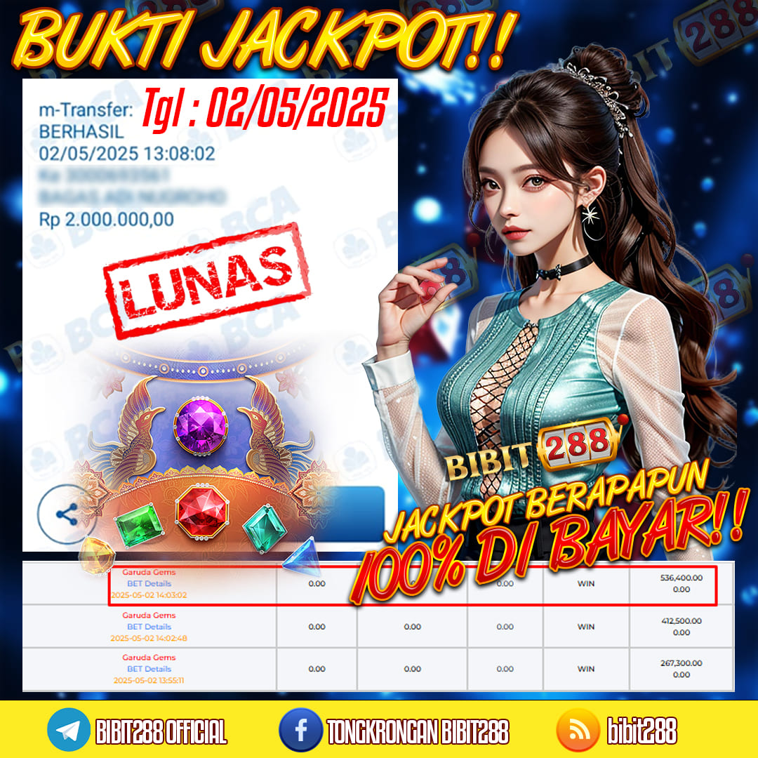 BUKTI JACKPOT LUNAS SLOT GARUDA GEMS ID :cl*****27