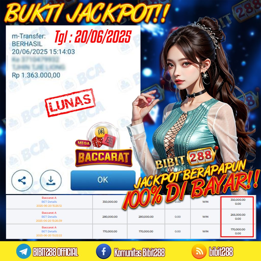 BUKTI JACKPOT LUNAS CASINO SPEED BACCARAT A ID : g****h