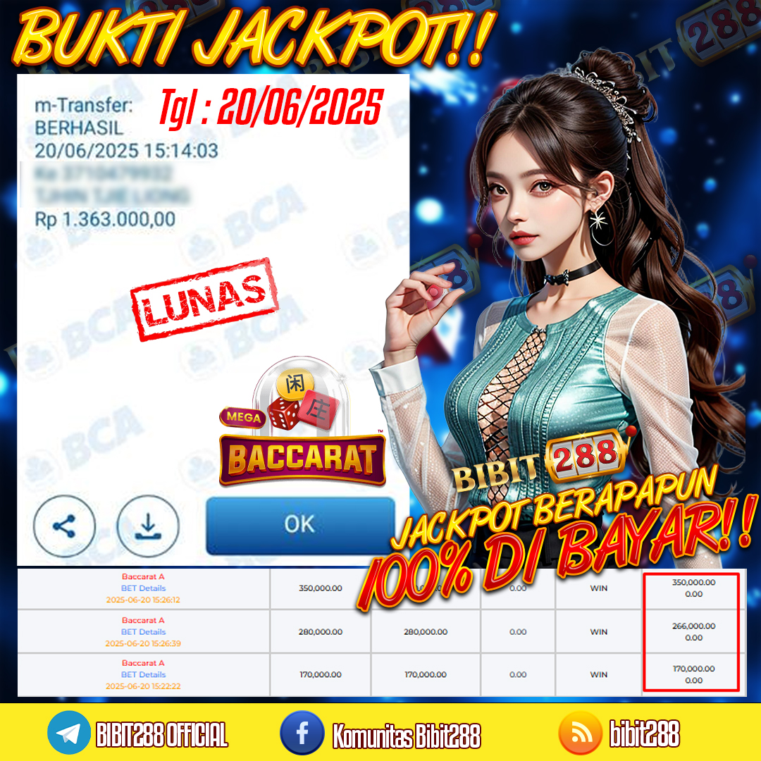 BUKTI JACKPOT LUNAS CASINO SPEED BACCARAT A ID : g****h