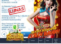 BUKTI JACKPOT SLOT SUPER MAHJONG ID : B***23