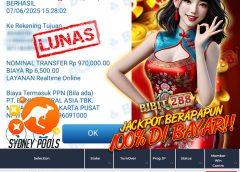 BUKTI JACKPOT SYDNEY POOLS ID : C****79