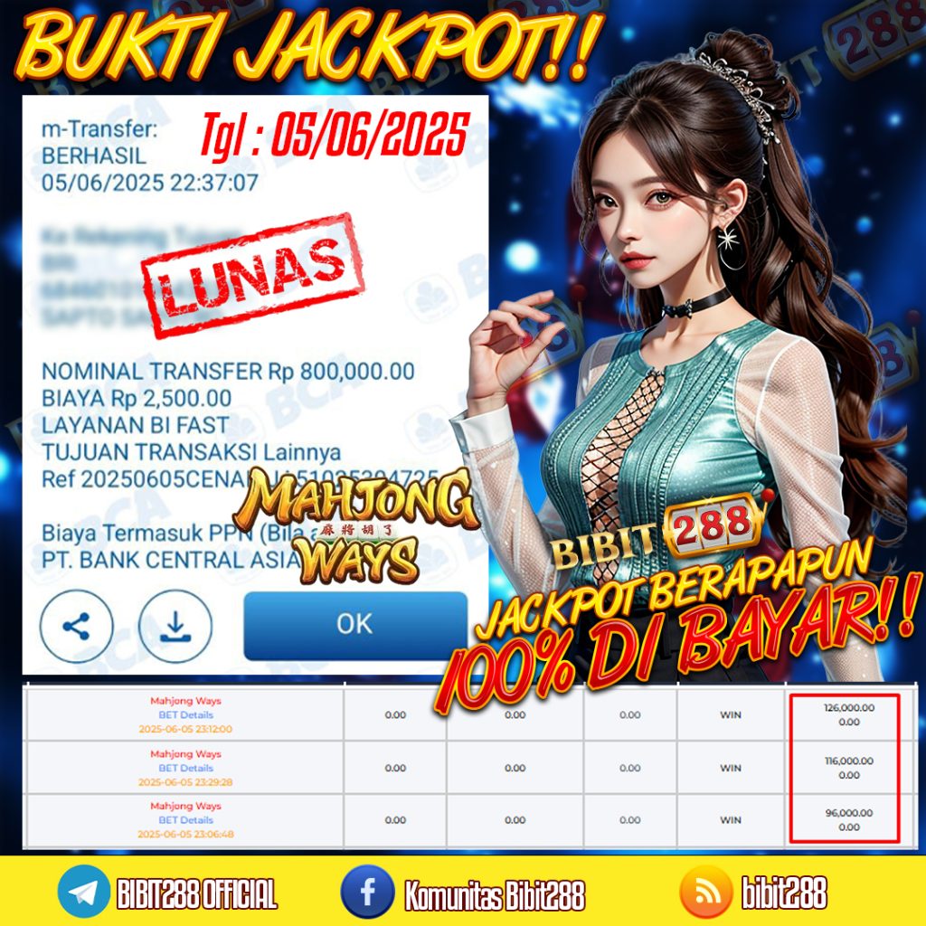 BUKTI JACKPOT LUNAS SLOT MAHJONG WAYS ID : b****ho