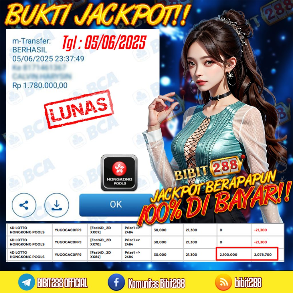 BUKTI JACKPOT LUNAS TOGEL 4D LOTTO HONGKONG POOLS ID : ci****66