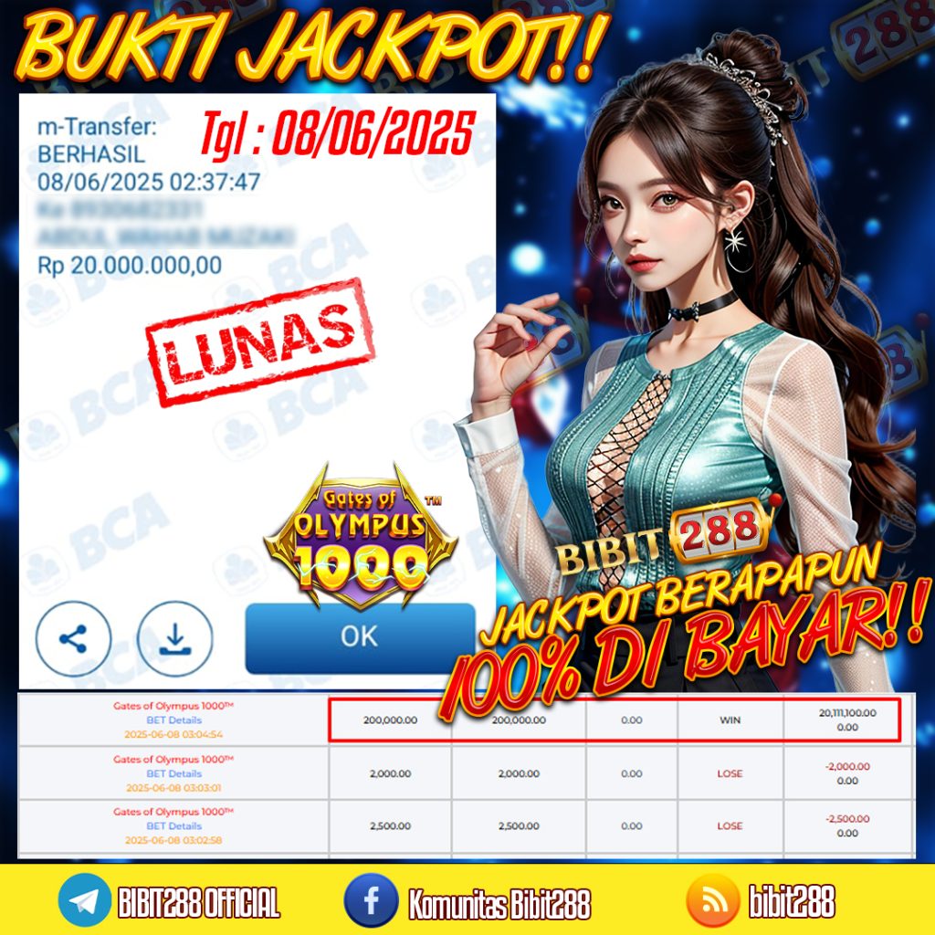 BUKTI JACKPOT LUNAS SLOT GATES OF OLYMPUS 1000 ID : ze*****21