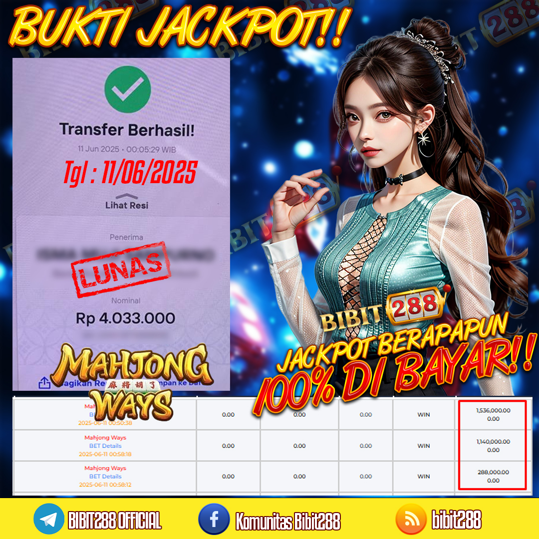 BUKTI JACKPOT LUNAS SLOT MAHJONG WAYS ID : ma********ng