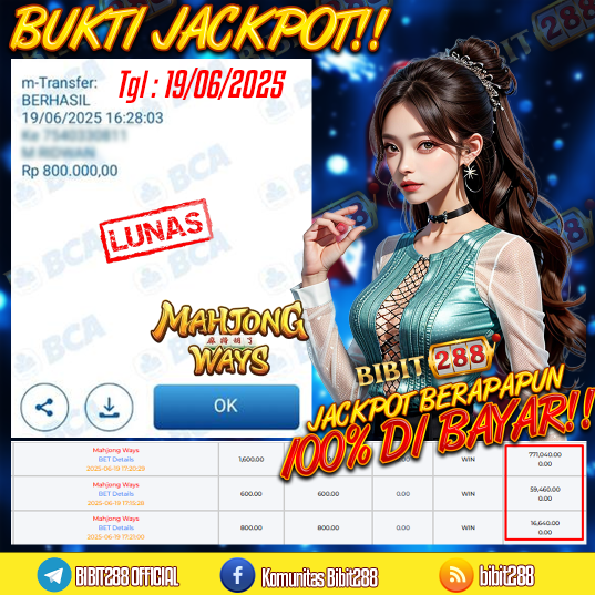 BUKTI JACKPOT LUNAS SLOT MAHJONG WAYS ID : ma****04