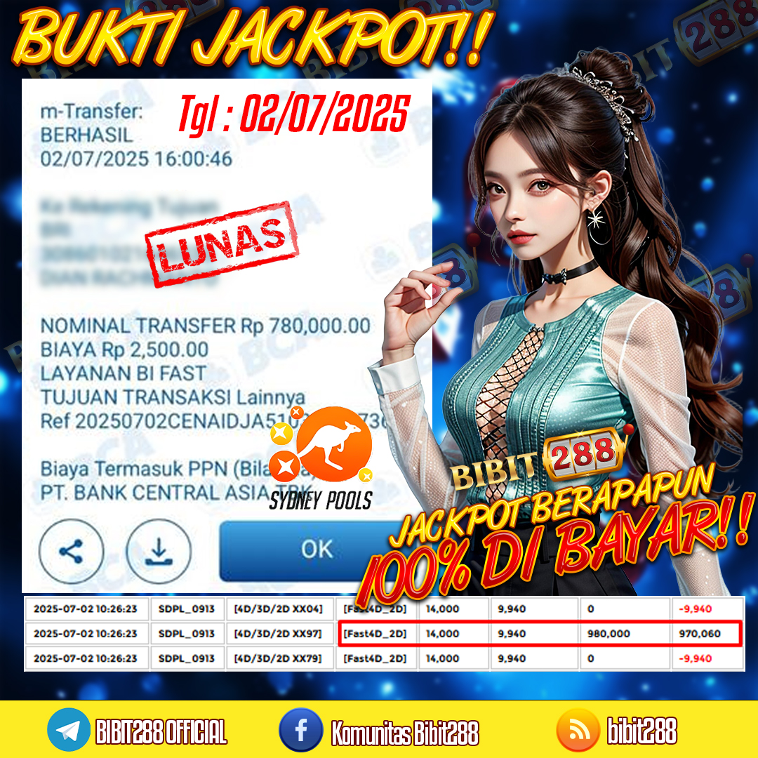 BUKTI JACKPOT LUNAS TOGEL 4D LOTTO SYDNEY POOLS ID : di****ng
