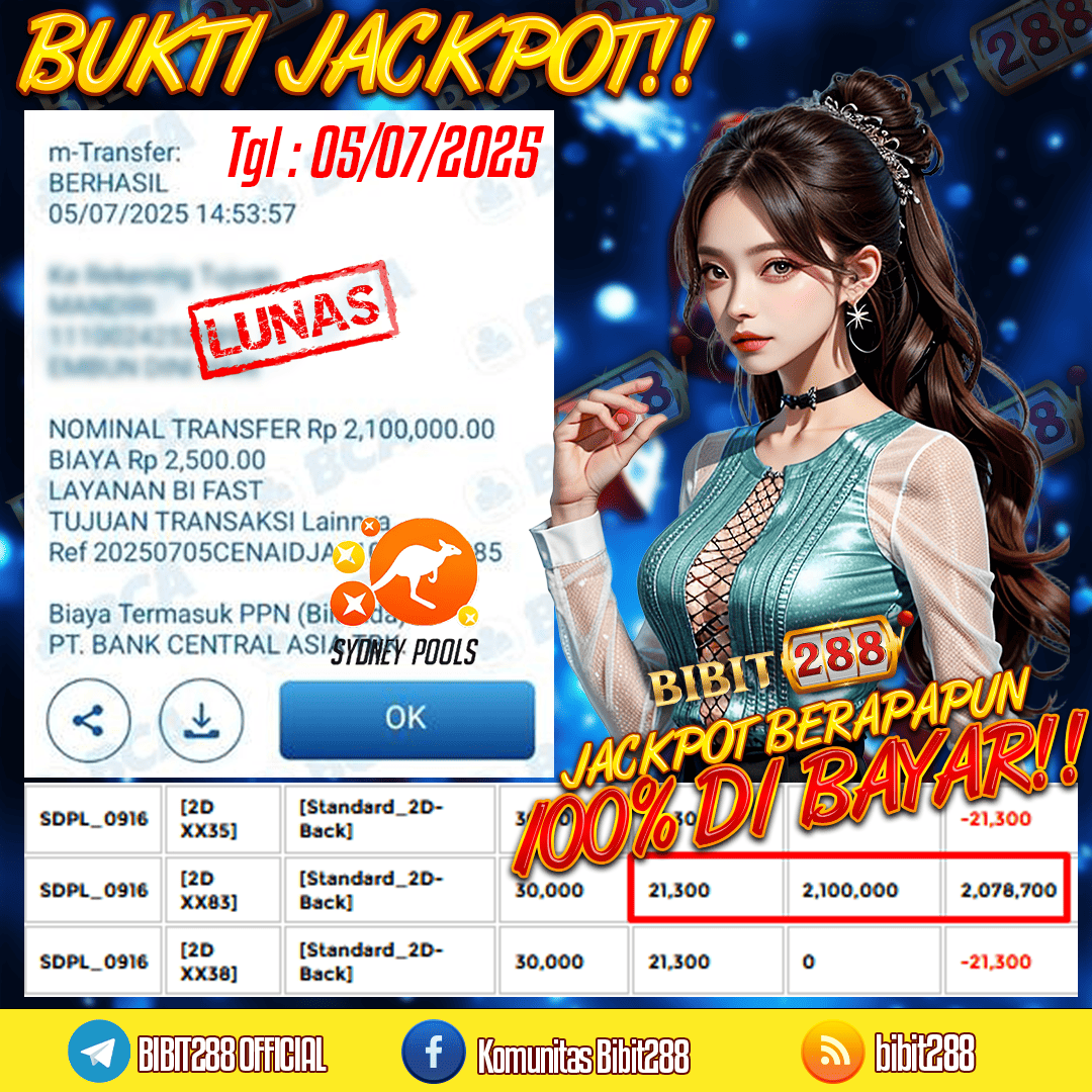 BUKTI JACKPOT LUNAS TOGEL 4D LOTTO SYDNEY POOLS ID : li****88