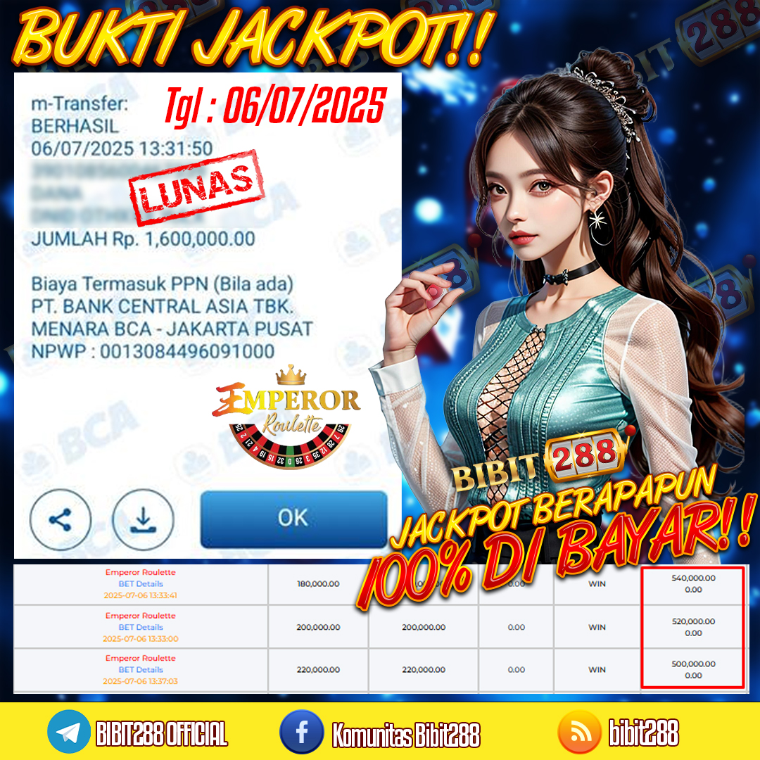 BUKTI JACKPOT LUNAS CASINO EMPEROR ROULETTE ID : el******us