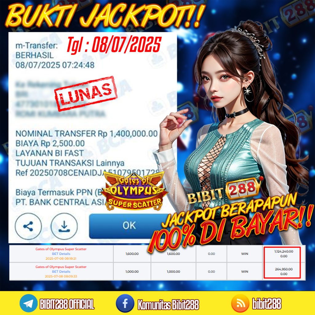 BUKTI JACKPOT LUNAS SLOT GATES OF OLYMPUS SUPER SCATTER ID : ar*******in