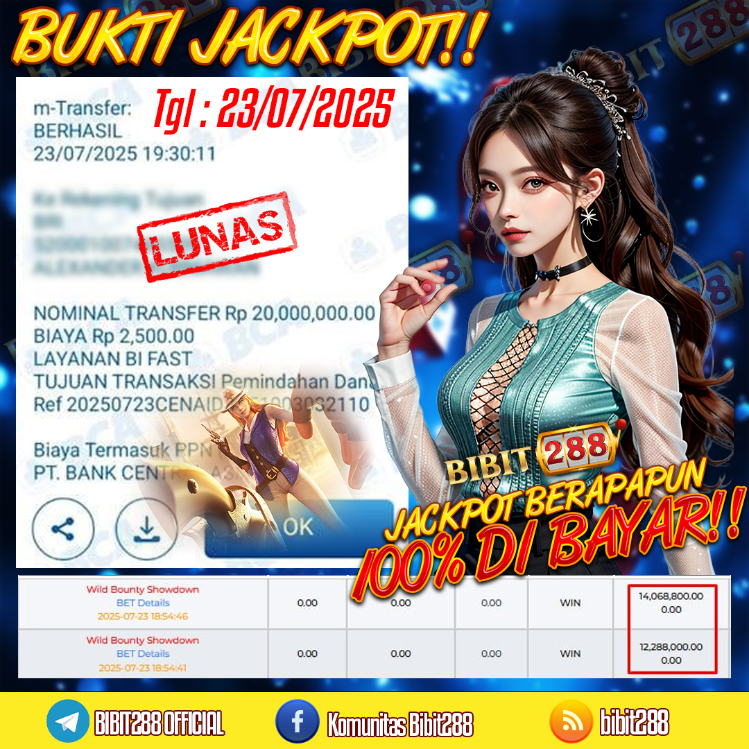 BUKTI JACKPOT LUNAS SLOT WILD BOUNTY ID : ro****si
