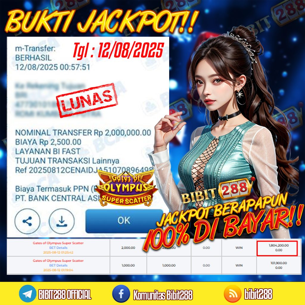 BUKTI JACKPOT LUNAS SLOT GATES OF OLYMPUS SUPER SCATTER ID : a********in